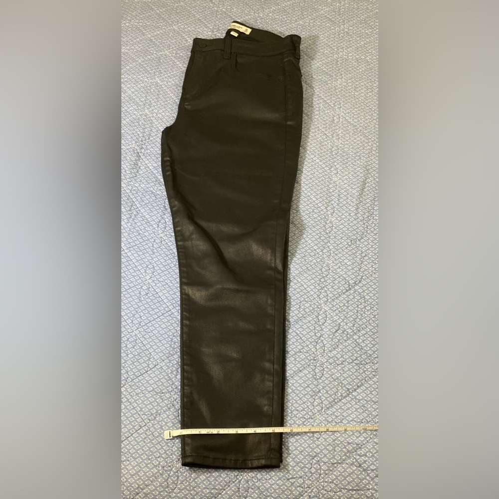 Abercrombie & Fitch Super Skinny Ankle High Rise Black Coated Pants Size 30